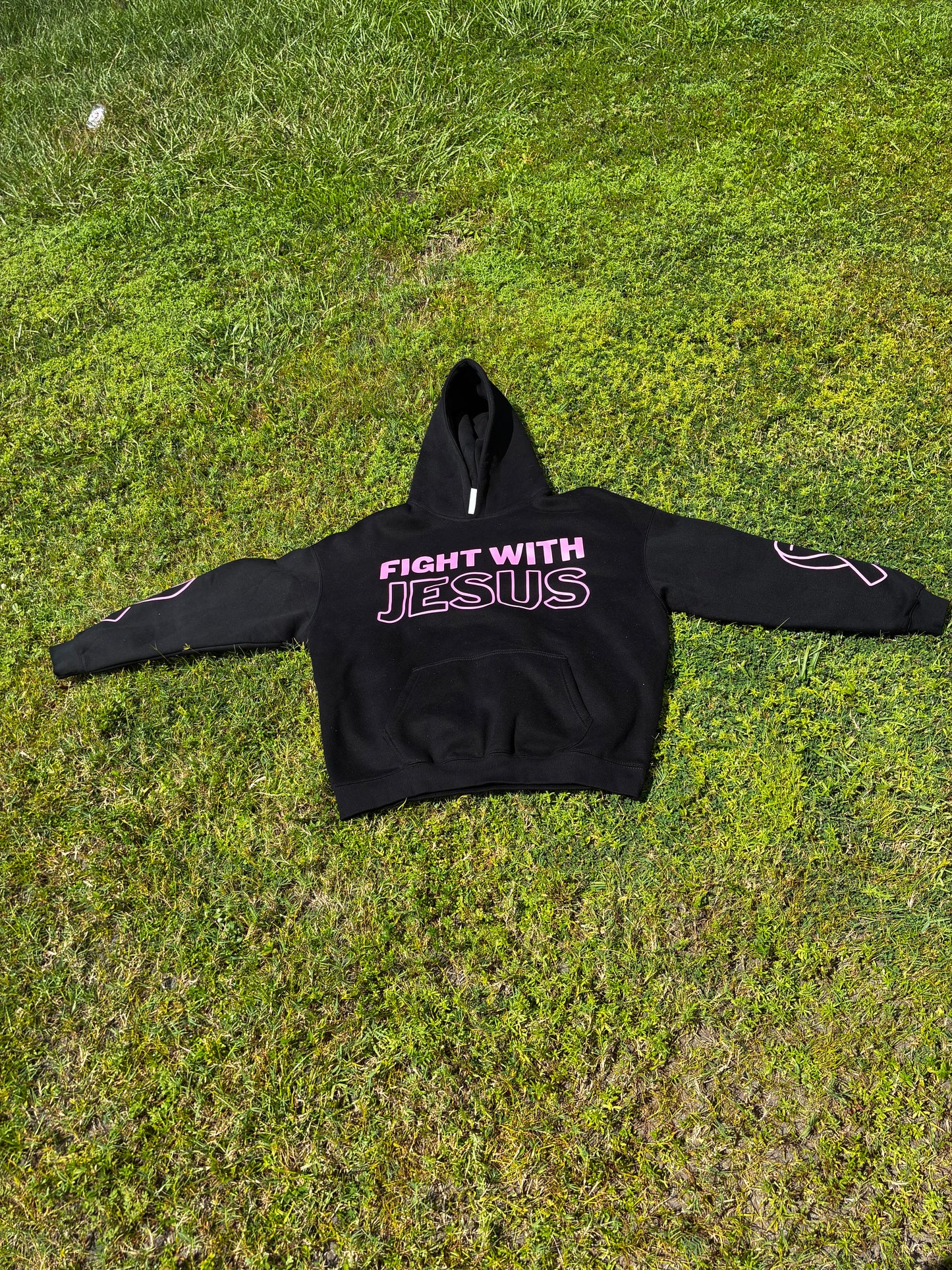 Fight with Jesus breast cancer awareness hoodie