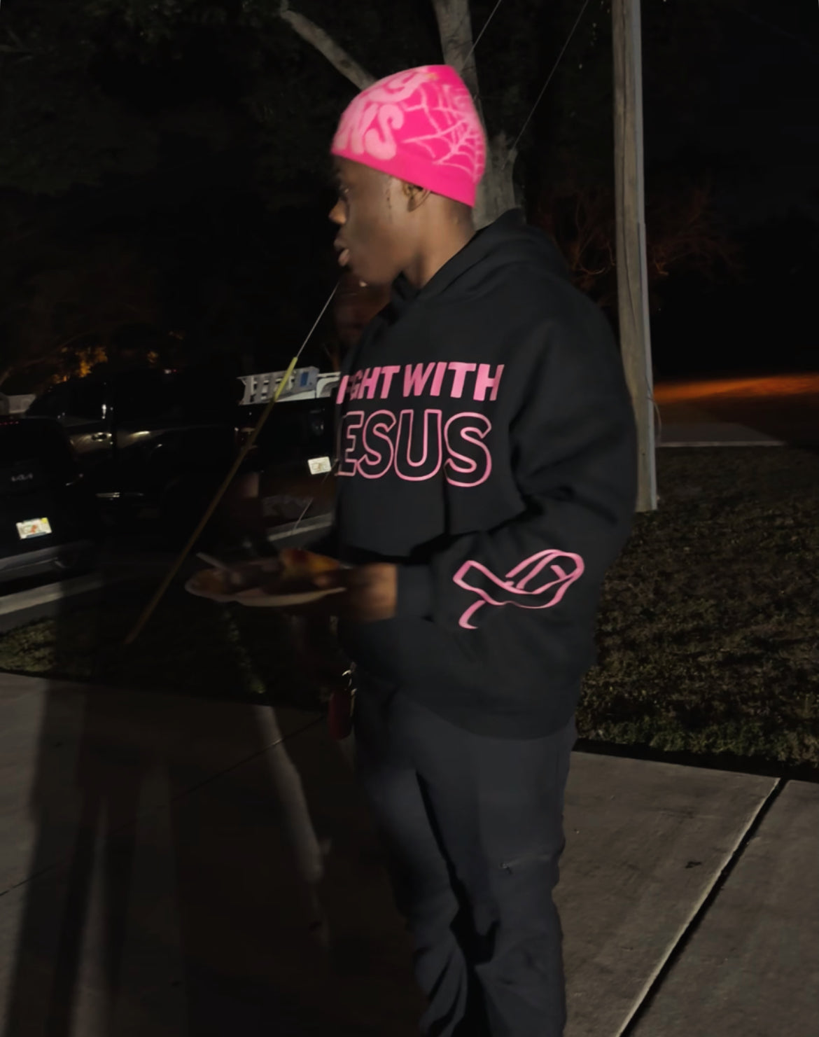 Fight with Jesus breast cancer awareness hoodie