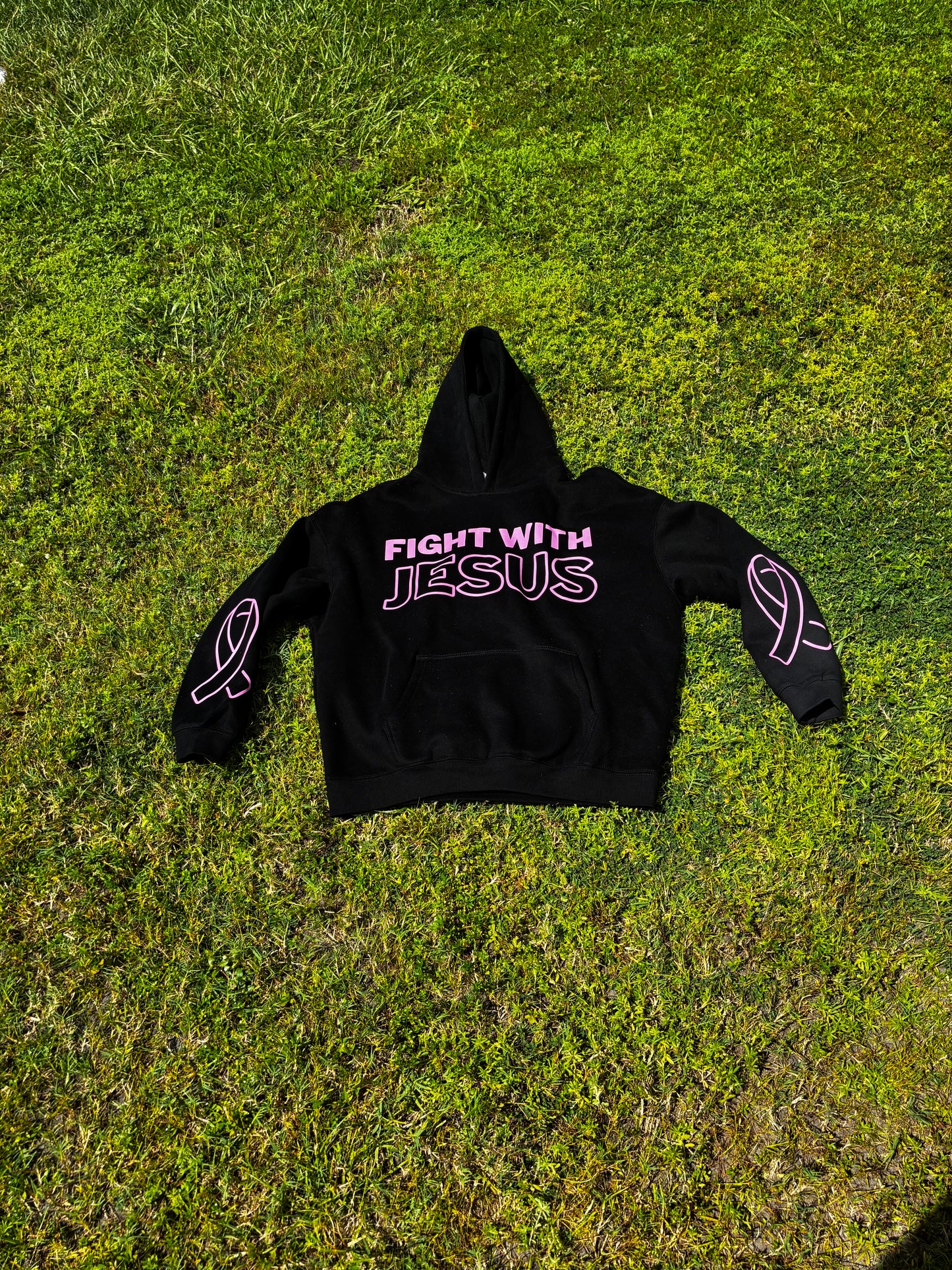 Fight with Jesus breast cancer awareness hoodie
