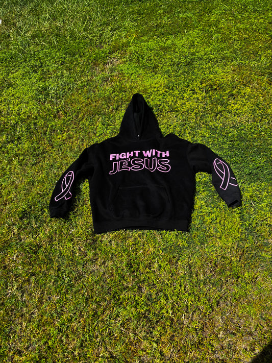 Fight with Jesus breast cancer awareness hoodie